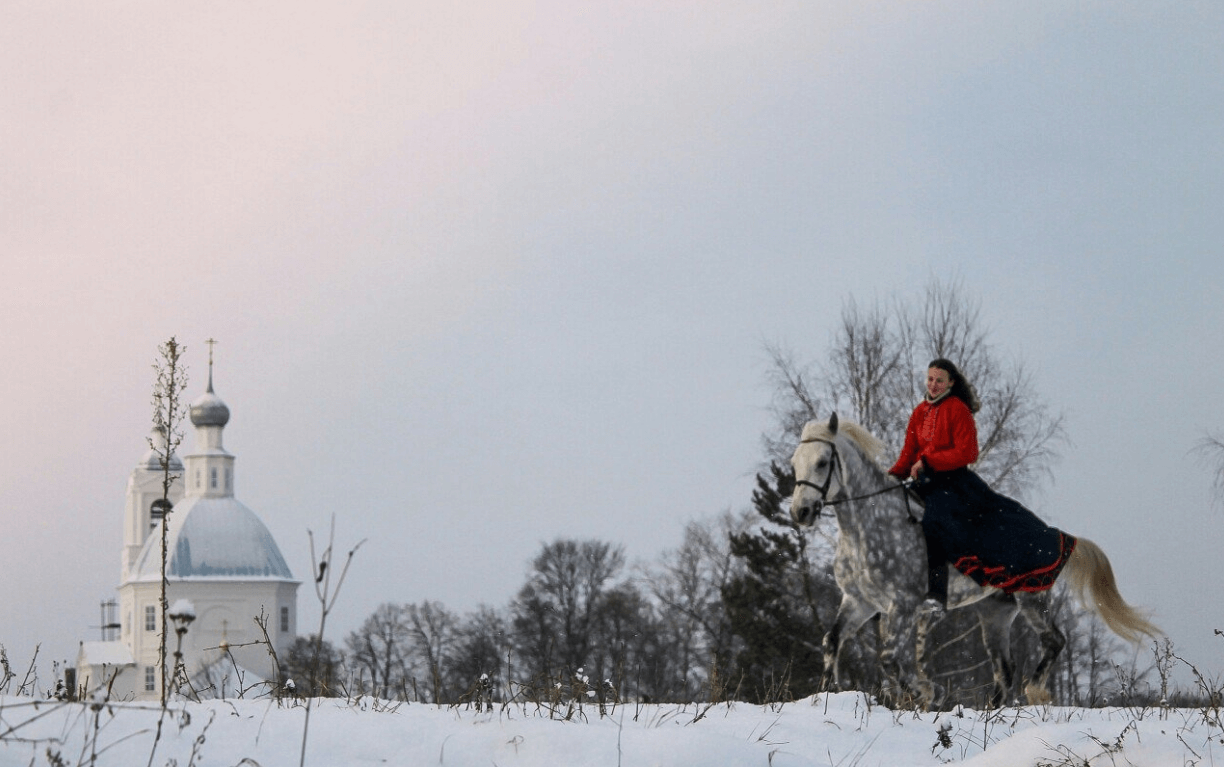 Зимние конные прогулки во Владимире